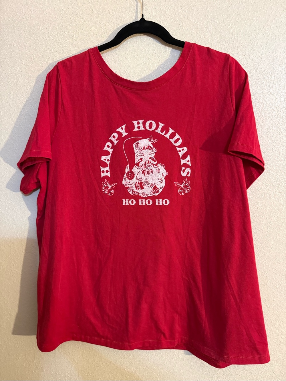 Sonoma Red "Happy Holidays" Santa Graphic Tee 1X in great condition